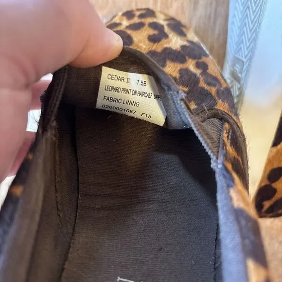 Lauren Ralph Lauren Cedar II Slip On Shoes Womens 7.5B Leopard Print Calf Hair - Picture 7 of 7